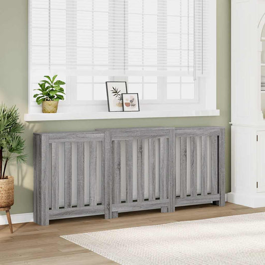 Radiatorombouw 205x21,5x83,5 cm bewerkt hout grijs sonoma eiken is nu te koop bij PeponiXL, paradijselijk wonen!