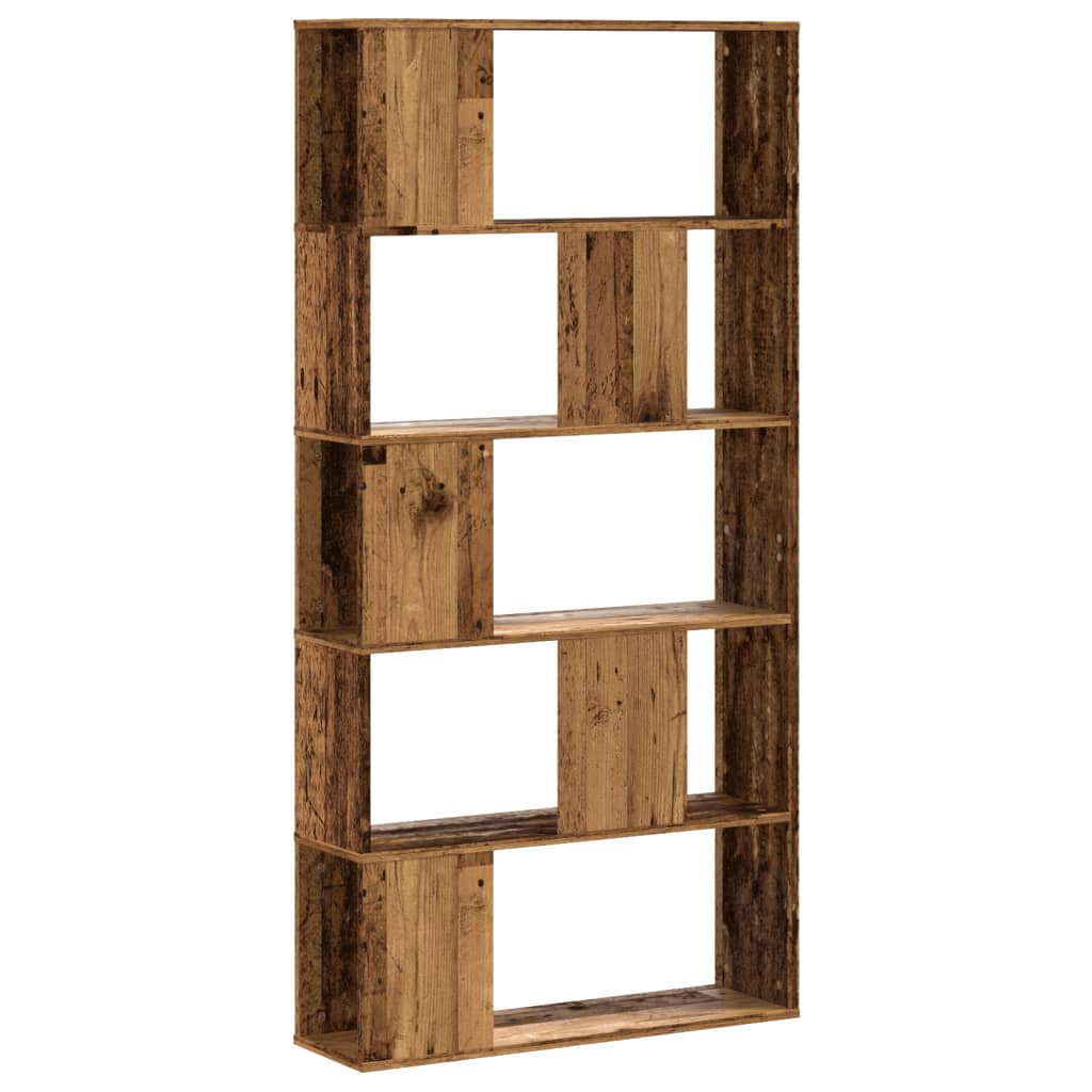 Boekenkast 5-laags 80,5x23,5x162,5 cm bewerkt hout oud hout is nu te koop bij PeponiXL, paradijselijk wonen!