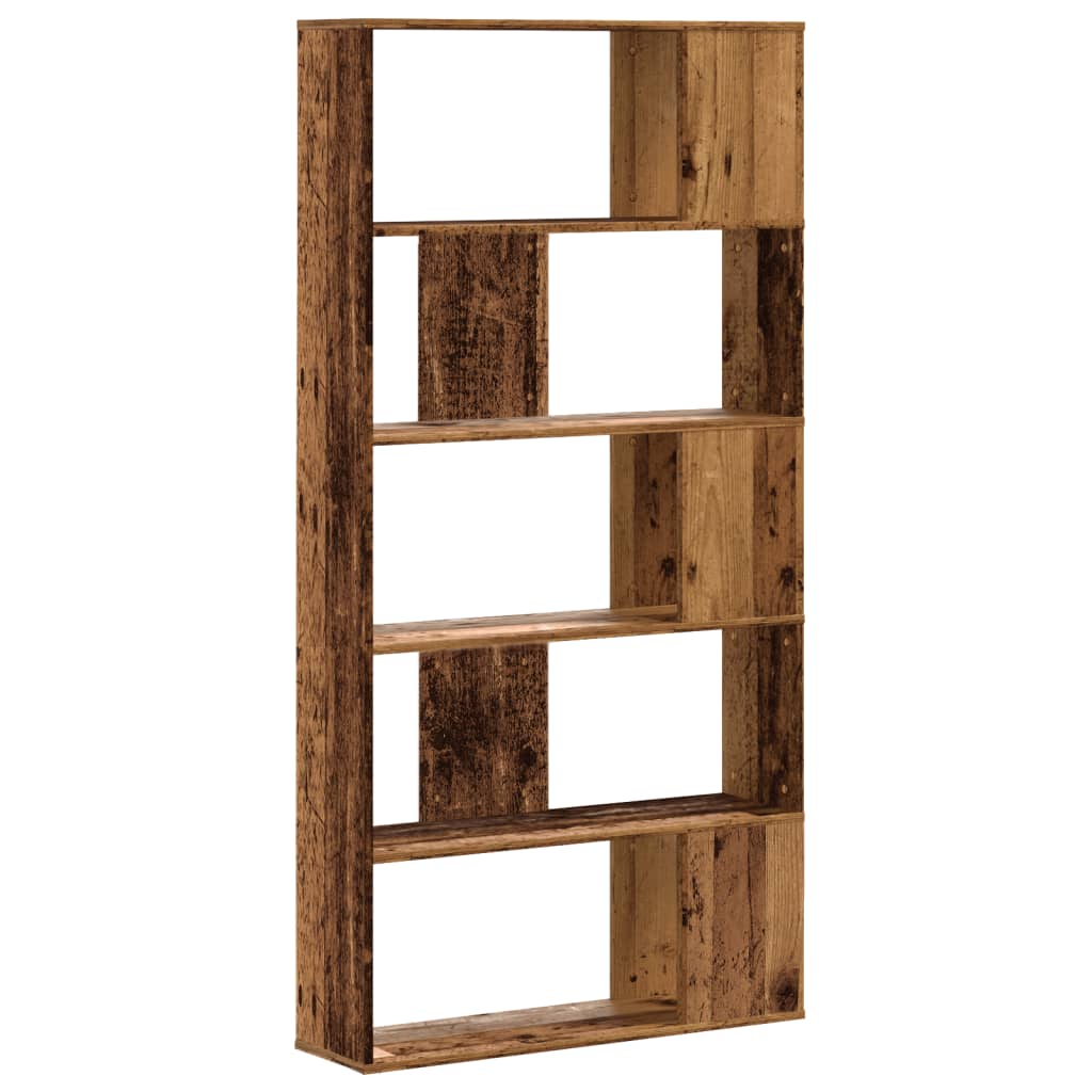 Boekenkast 5-laags 80,5x23,5x162,5 cm bewerkt hout oud hout is nu te koop bij PeponiXL, paradijselijk wonen!