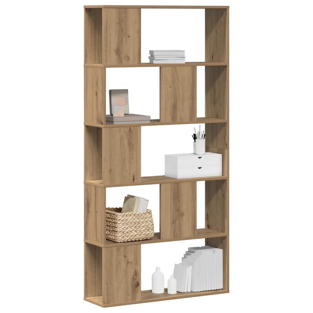 Boekenkast 5-laags 80,5x23,5x162,5 cm hout artisanaal eiken is nu te koop bij PeponiXL, paradijselijk wonen!