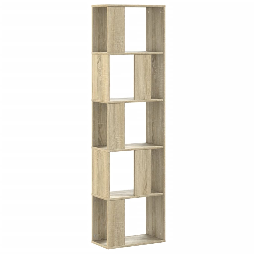 Boekenkast 5-laags 45x23,5x162,5 cm bewerkt hout sonoma eiken is nu te koop bij PeponiXL, paradijselijk wonen!