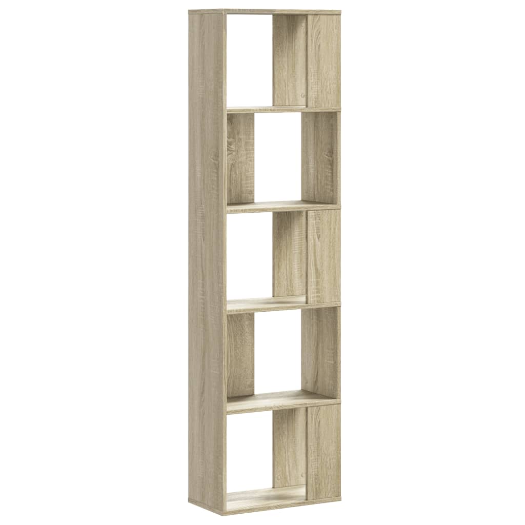 Boekenkast 5-laags 45x23,5x162,5 cm bewerkt hout sonoma eiken is nu te koop bij PeponiXL, paradijselijk wonen!