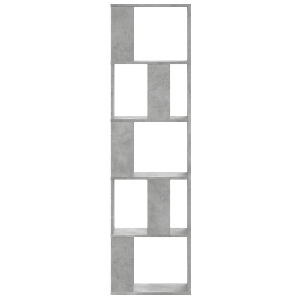 Boekenkast 5-laags 45x23,5x162,5 cm bewerkt hout betongrijs is nu te koop bij PeponiXL, paradijselijk wonen!