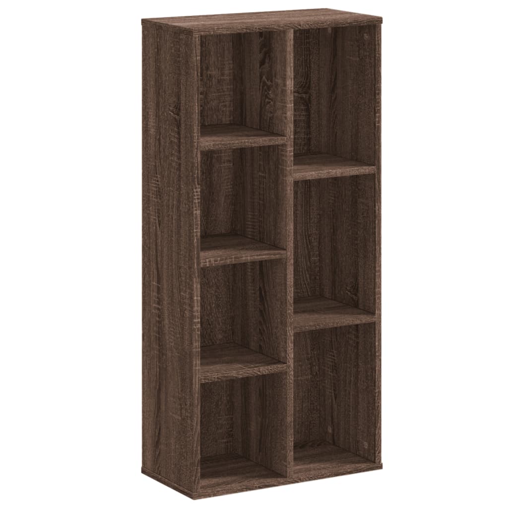 Boekenkast 50x25x105 cm bewerkt hout bruin eikenkleurig is nu te koop bij PeponiXL, paradijselijk wonen!