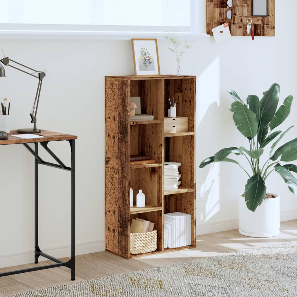 Boekenkast 50x25x105 cm bewerkt hout oud houtkleurig is nu te koop bij PeponiXL, paradijselijk wonen!
