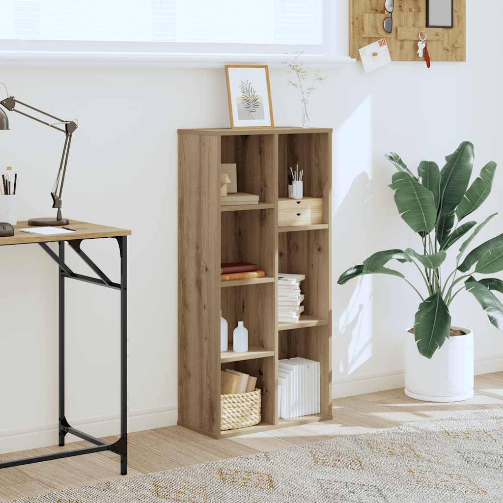 Boekenkast 50x25x105 cm bewerkt hout artisanaal eikenkleurig is nu te koop bij PeponiXL, paradijselijk wonen!