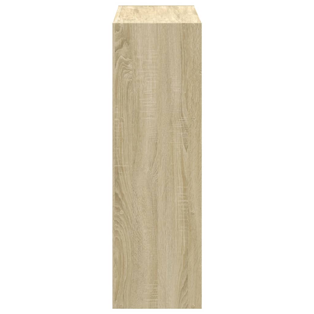 Boekenkast 102x32x102 cm bewerkt hout sonoma eikenkleurig is nu te koop bij PeponiXL, paradijselijk wonen!
