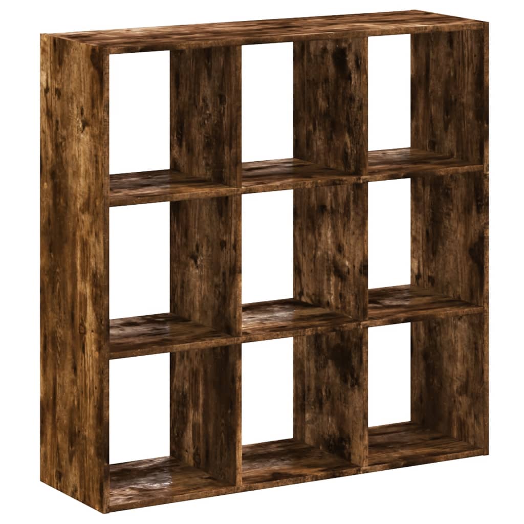 Boekenkast 102x32x102 cm bewerkt hout gerookt eikenkleurig is nu te koop bij PeponiXL, paradijselijk wonen!