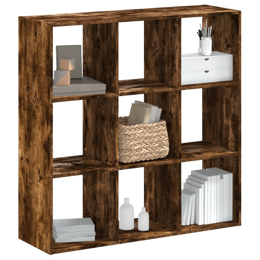 Boekenkast 102x32x102 cm bewerkt hout gerookt eikenkleurig is nu te koop bij PeponiXL, paradijselijk wonen!
