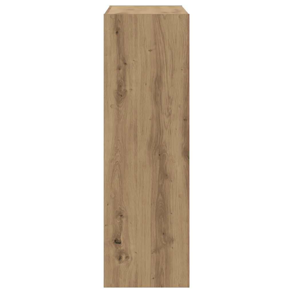 Boekenkast 102x32x102 cm bewerkt hout artisanaal eikenkleurig is nu te koop bij PeponiXL, paradijselijk wonen!