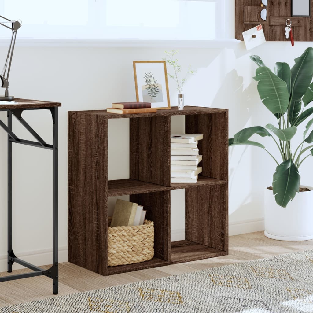 Boekenkast 68,5x32x68,5 cm bewerkt hout bruin eikenkleur is nu te koop bij PeponiXL, paradijselijk wonen!