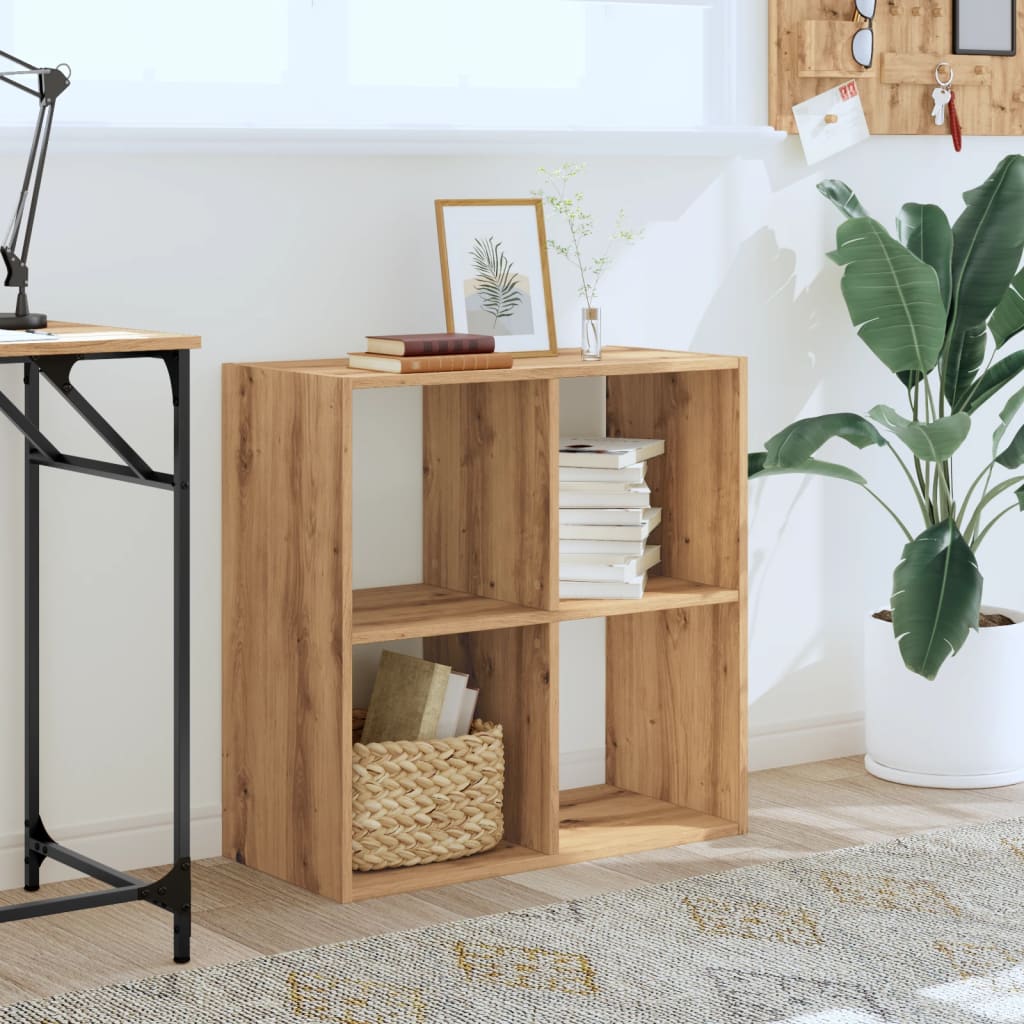 Boekenkast 68,5x32x68,5 cm bewerkt hout artisanaal eikenkleurig is nu te koop bij PeponiXL, paradijselijk wonen!