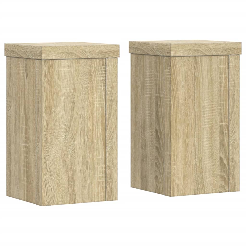 Plantenstandaards 2 st 10x10x18 cm bewerkt hout sonoma eiken is nu te koop bij PeponiXL, paradijselijk wonen!