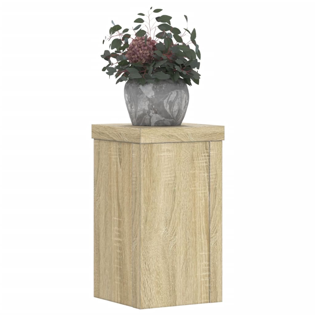 Plantenstandaards 2 st 10x10x18 cm bewerkt hout sonoma eiken is nu te koop bij PeponiXL, paradijselijk wonen!