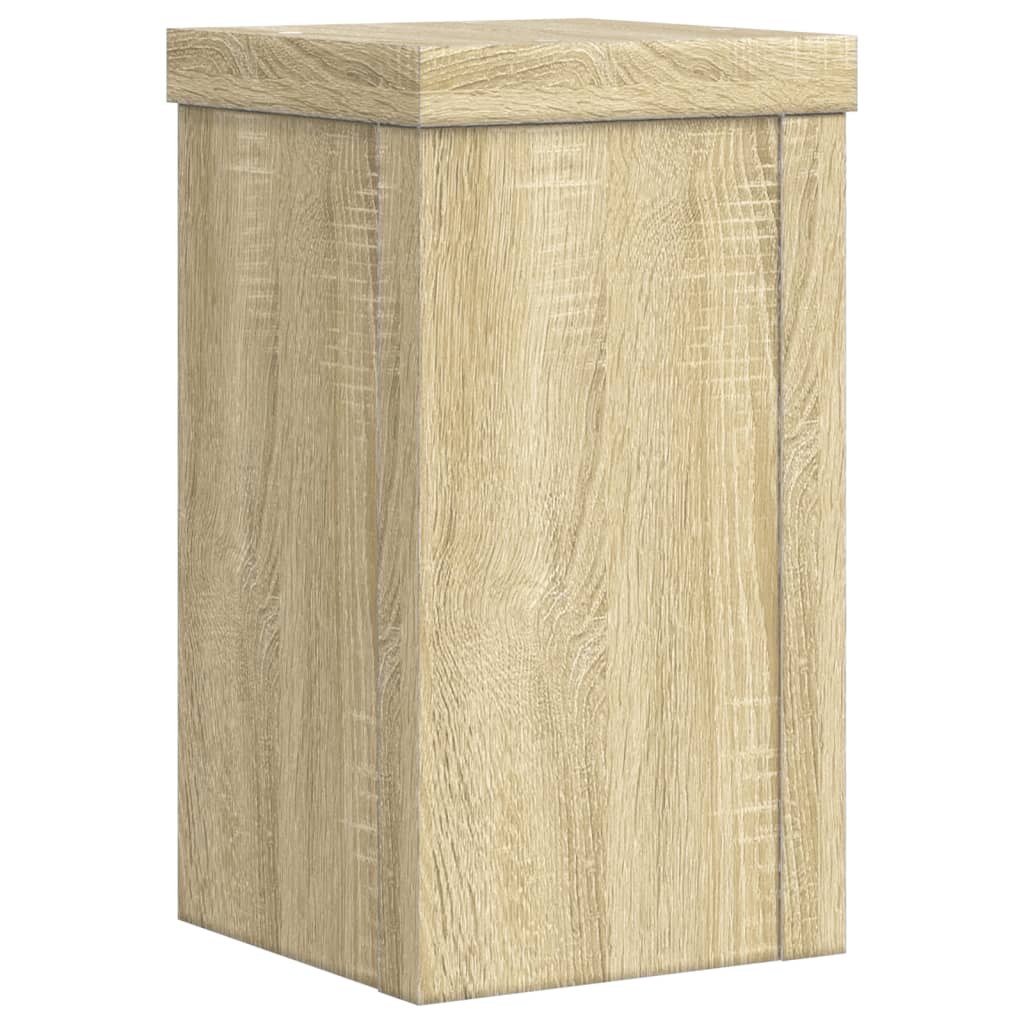 Plantenstandaards 2 st 10x10x18 cm bewerkt hout sonoma eiken is nu te koop bij PeponiXL, paradijselijk wonen!