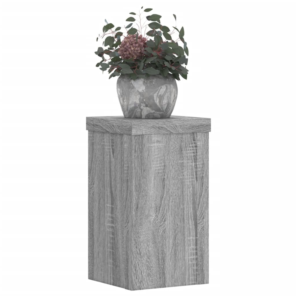 Plantenstandaards 2 st 10x10x18 cm bewerkt hout grijs sonoma is nu te koop bij PeponiXL, paradijselijk wonen!