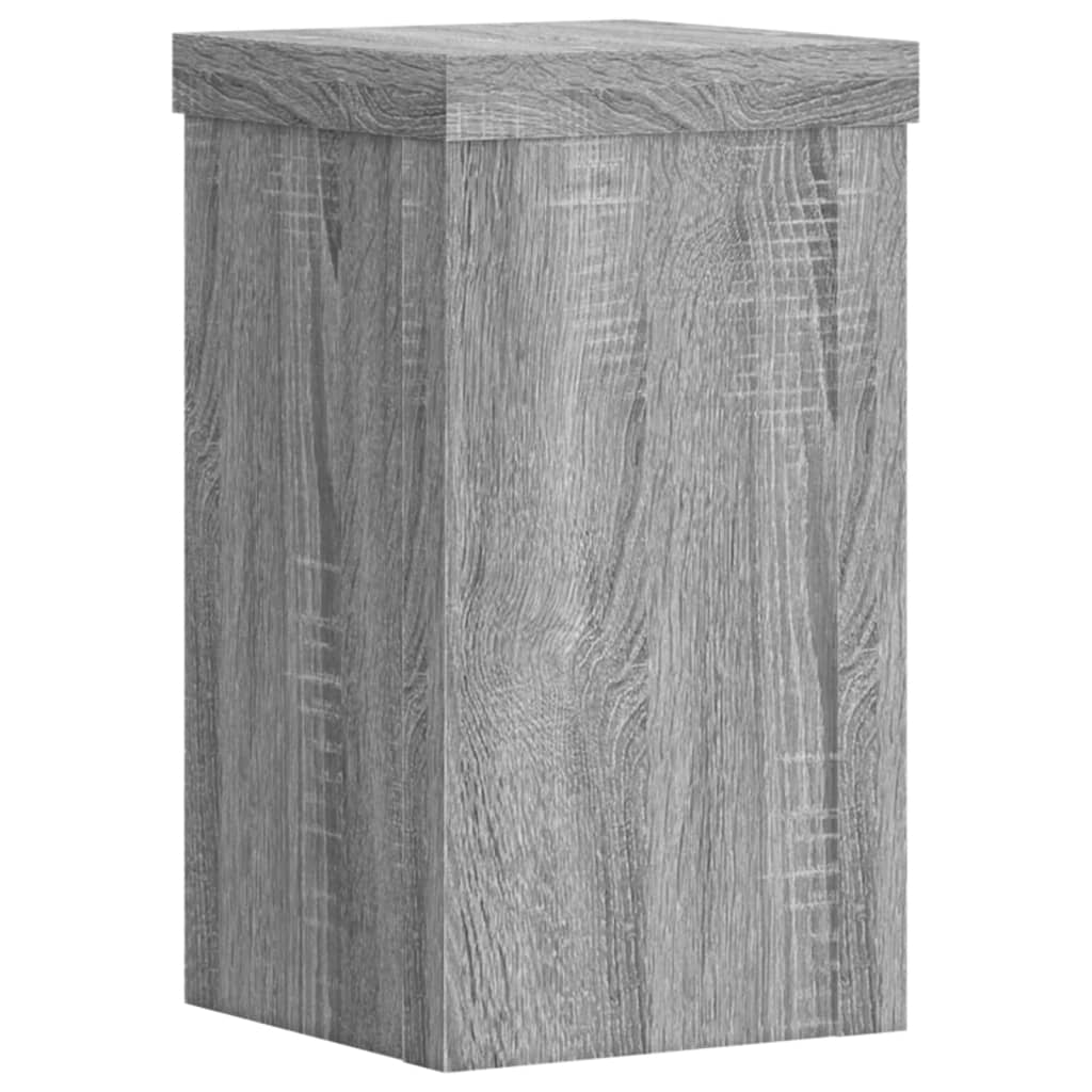 Plantenstandaards 2 st 10x10x18 cm bewerkt hout grijs sonoma is nu te koop bij PeponiXL, paradijselijk wonen!