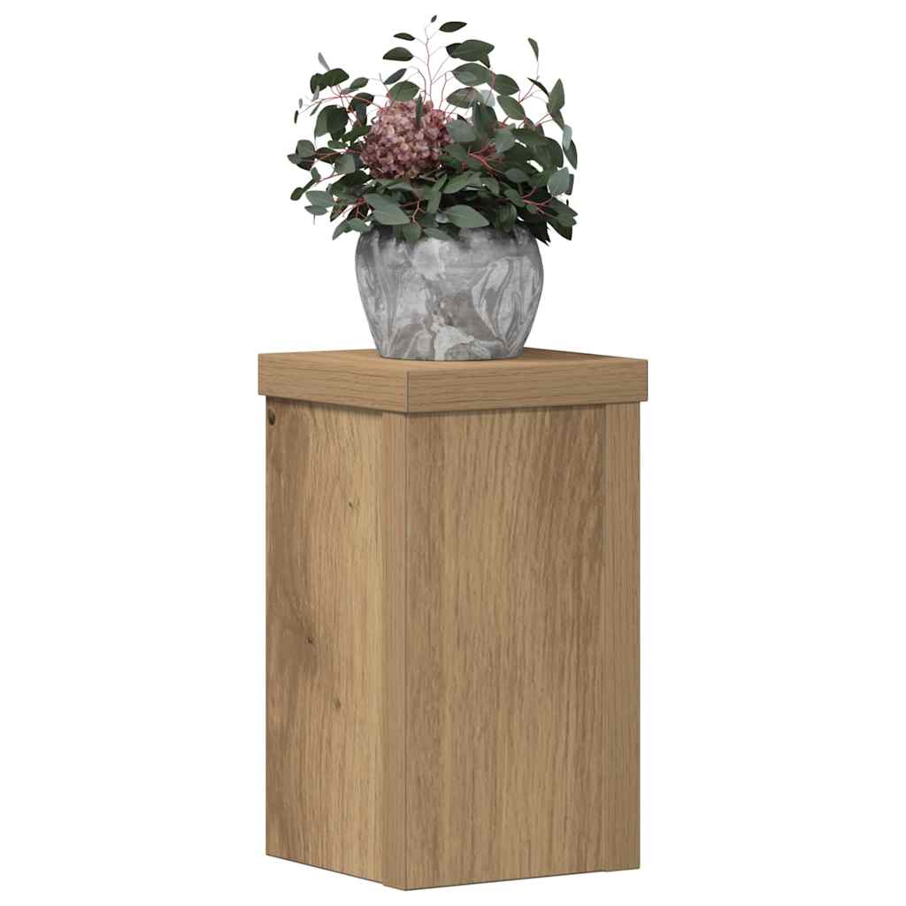 Plantenstandaards 2 st 10x10x18 cm hout artisanaal eiken is nu te koop bij PeponiXL, paradijselijk wonen!
