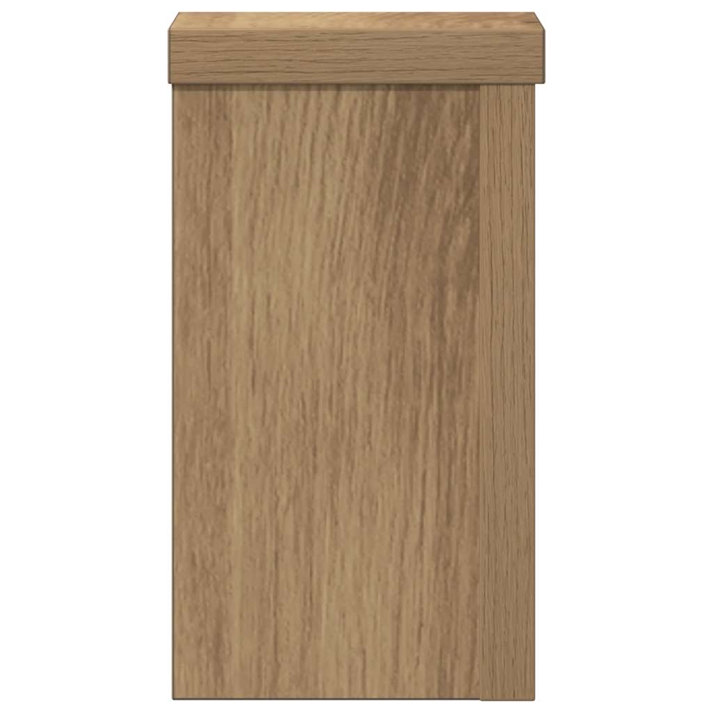 Plantenstandaards 2 st 10x10x18 cm hout artisanaal eiken is nu te koop bij PeponiXL, paradijselijk wonen!
