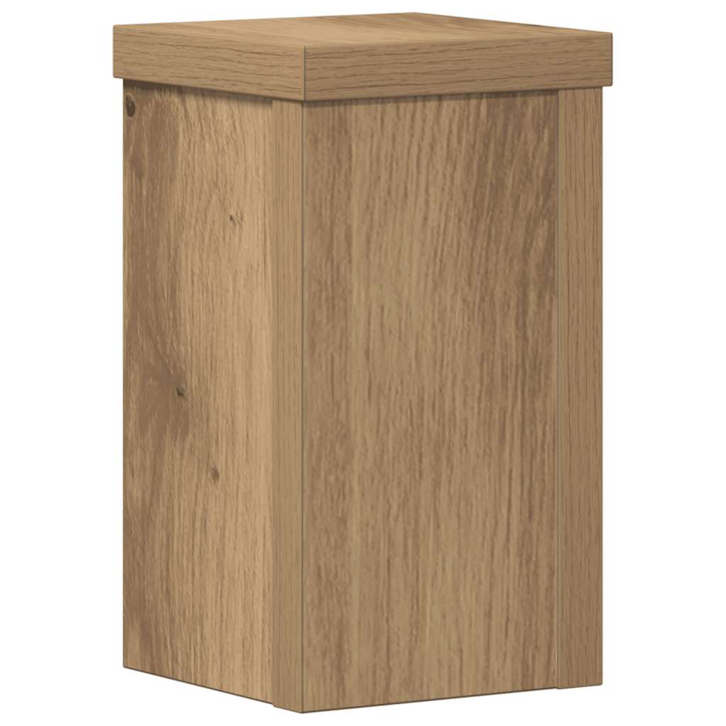 Plantenstandaards 2 st 10x10x18 cm hout artisanaal eiken is nu te koop bij PeponiXL, paradijselijk wonen!