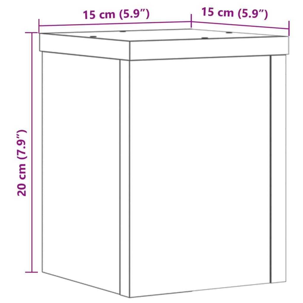 Plantenstandaards 2 st 15x15x20 cm bewerkt hout zwart is nu te koop bij PeponiXL, paradijselijk wonen!