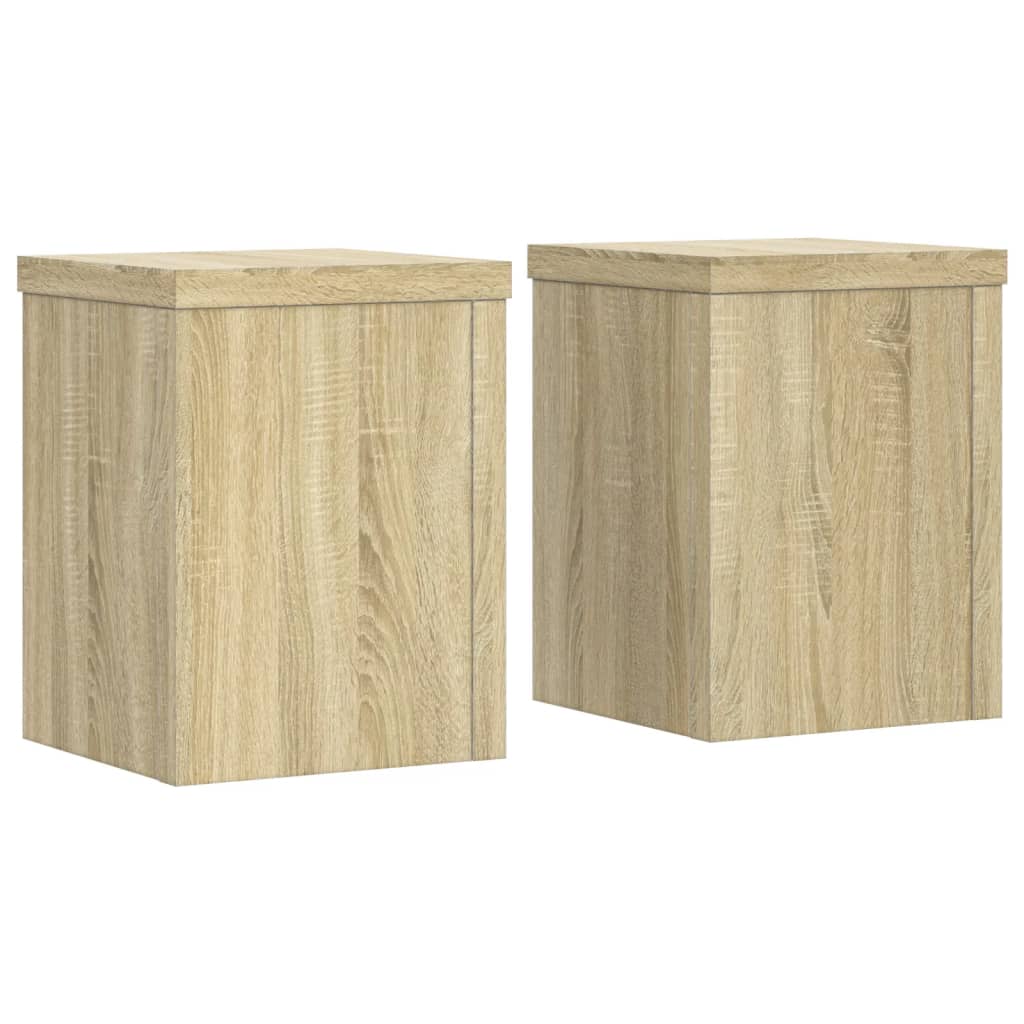 Plantenstandaards 2 st 15x15x20 cm bewerkt hout sonoma eiken is nu te koop bij PeponiXL, paradijselijk wonen!