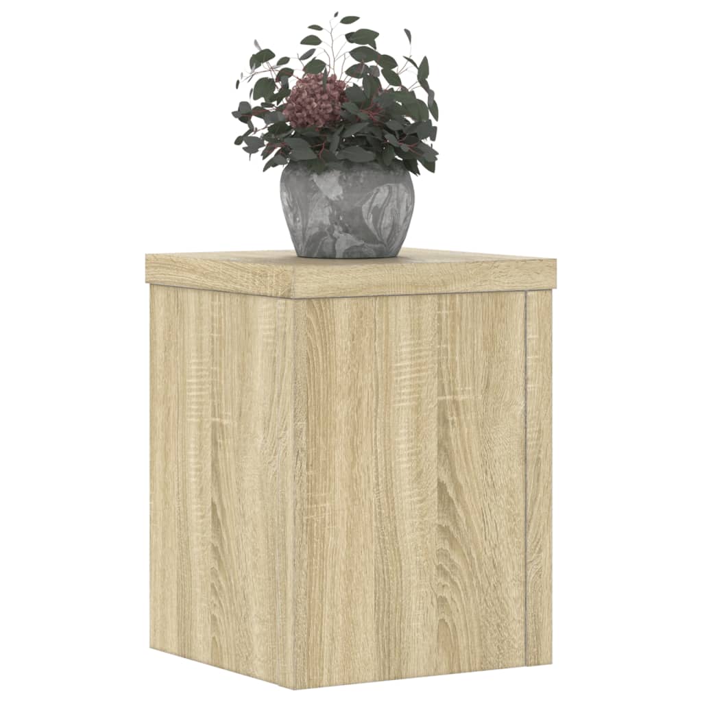 Plantenstandaards 2 st 15x15x20 cm bewerkt hout sonoma eiken is nu te koop bij PeponiXL, paradijselijk wonen!