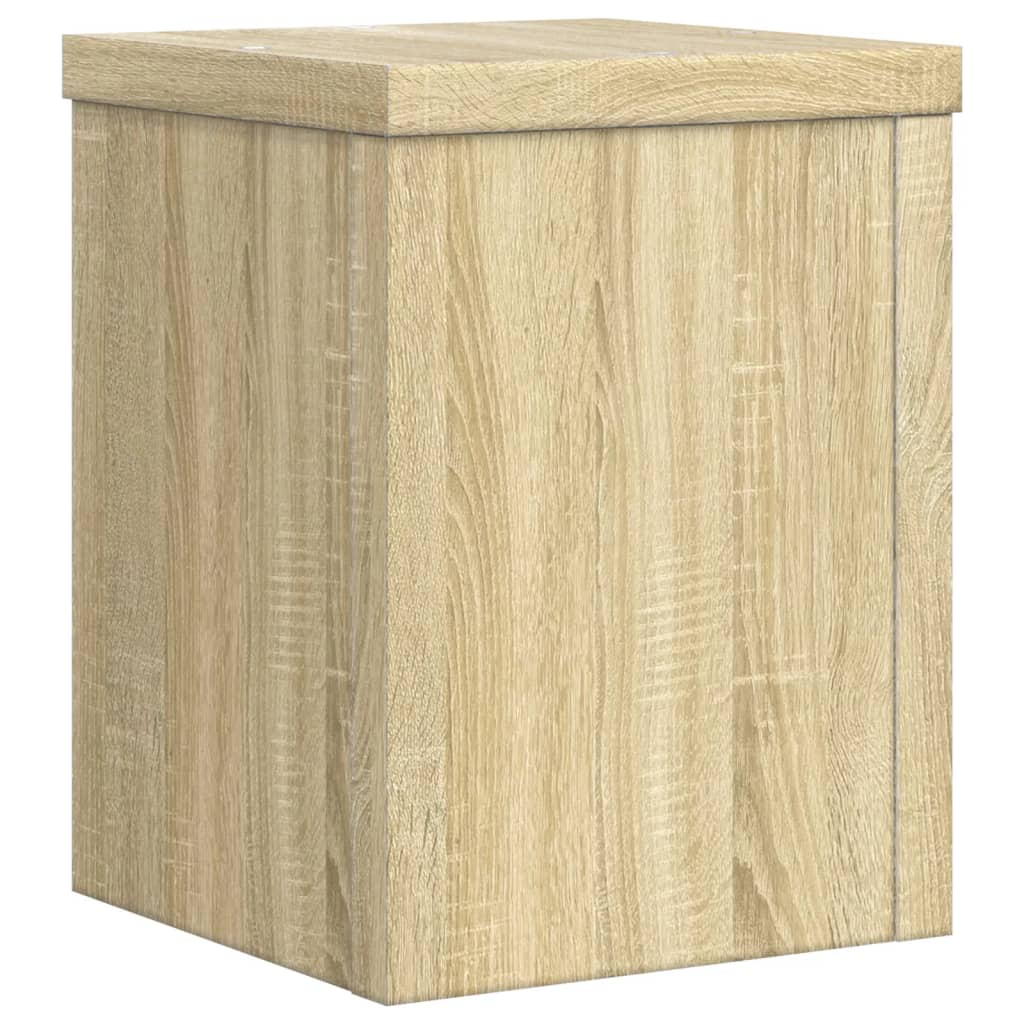Plantenstandaards 2 st 15x15x20 cm bewerkt hout sonoma eiken is nu te koop bij PeponiXL, paradijselijk wonen!