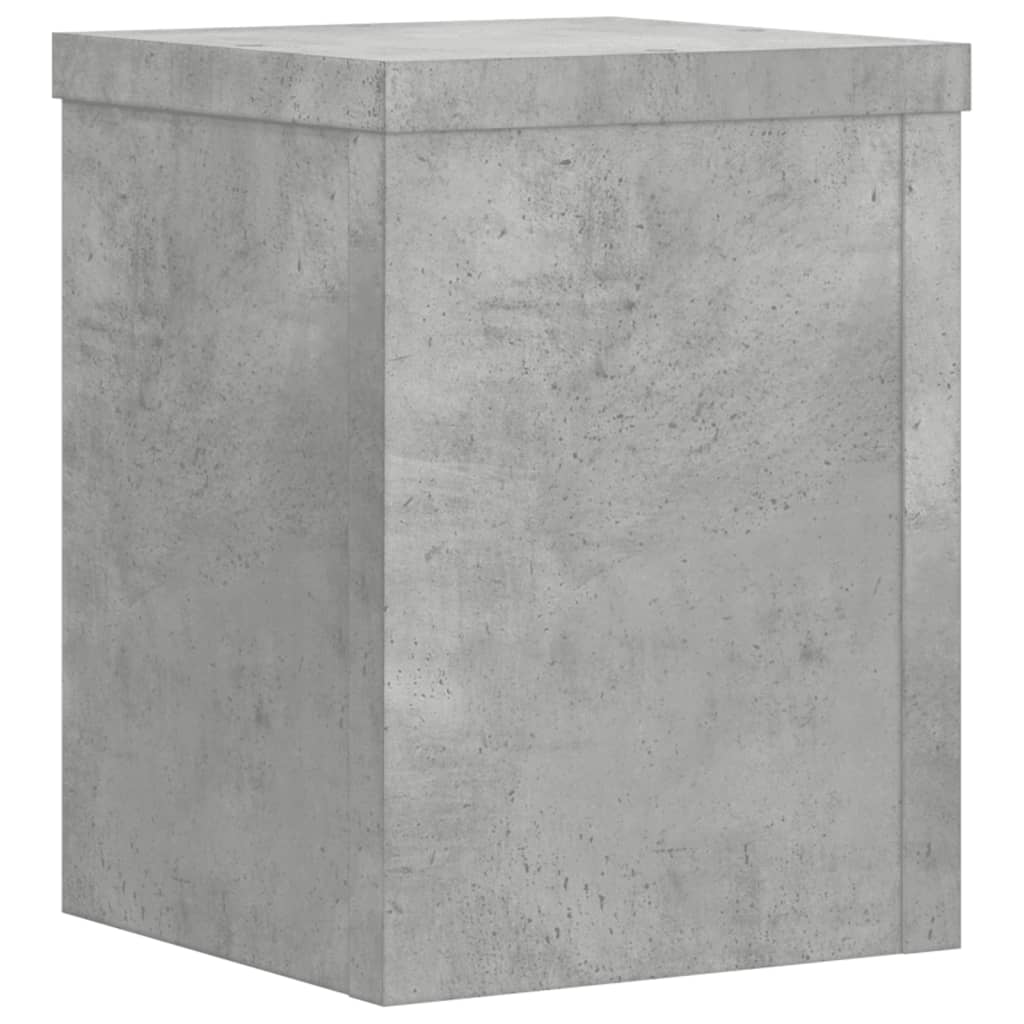 Plantenstandaards 2 st 15x15x20 cm bewerkt hout betongrijs is nu te koop bij PeponiXL, paradijselijk wonen!