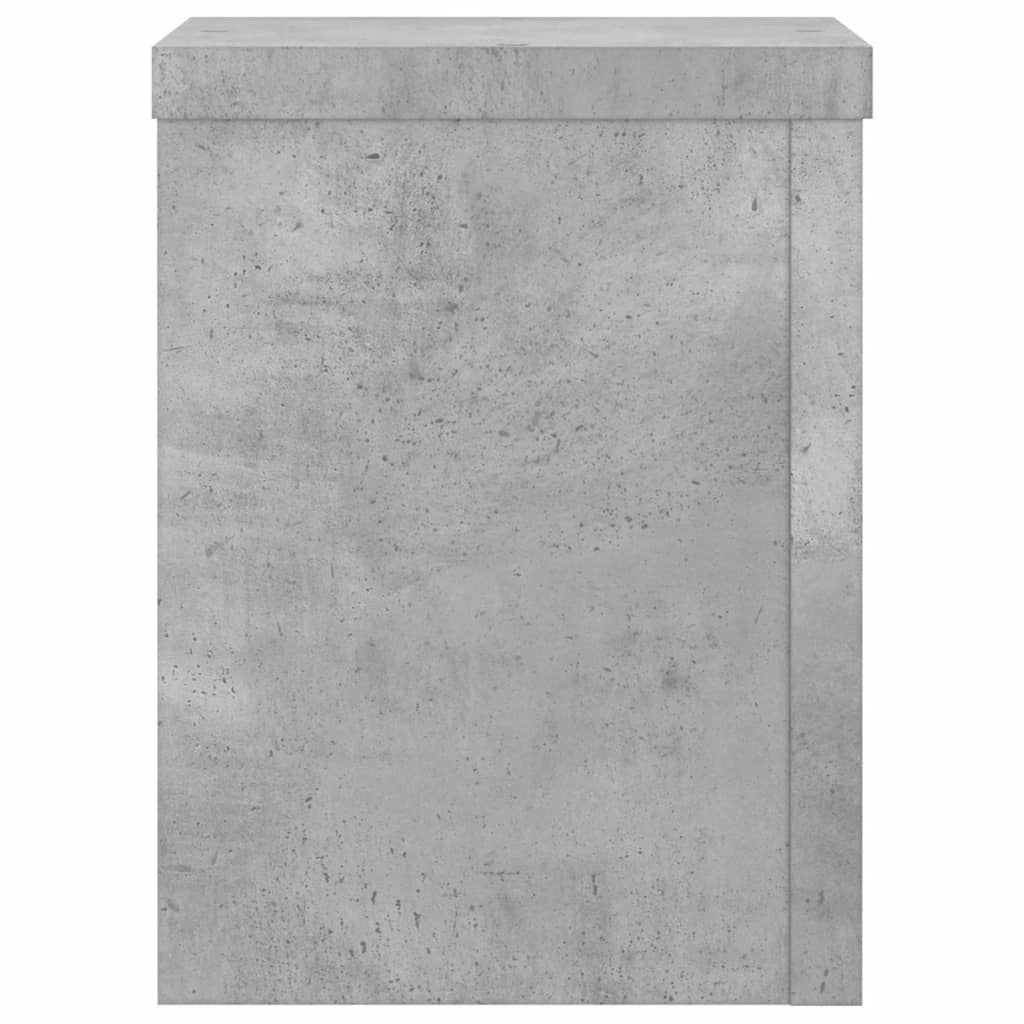 Plantenstandaards 2 st 15x15x20 cm bewerkt hout betongrijs is nu te koop bij PeponiXL, paradijselijk wonen!