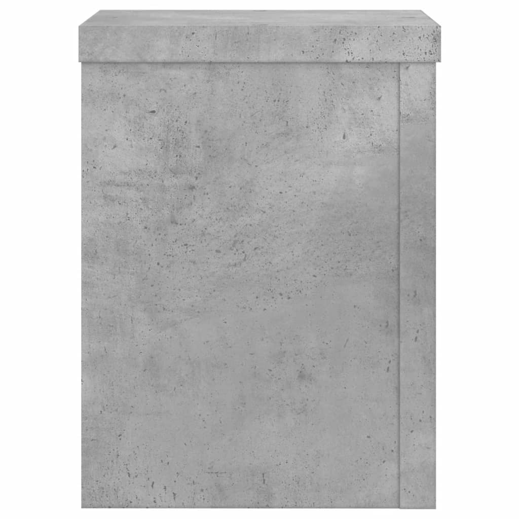 Plantenstandaards 2 st 15x15x20 cm bewerkt hout betongrijs is nu te koop bij PeponiXL, paradijselijk wonen!
