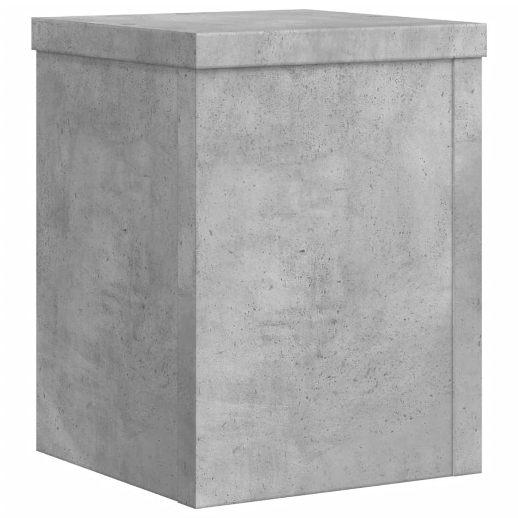 Plantenstandaards 2 st 15x15x20 cm bewerkt hout betongrijs is nu te koop bij PeponiXL, paradijselijk wonen!