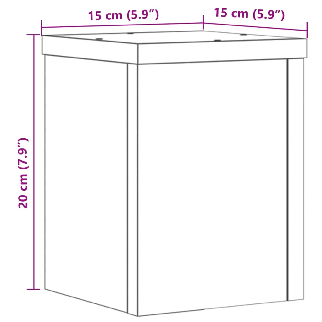 Plantenstandaards 2 st 15x15x20 cm bewerkt hout betongrijs is nu te koop bij PeponiXL, paradijselijk wonen!