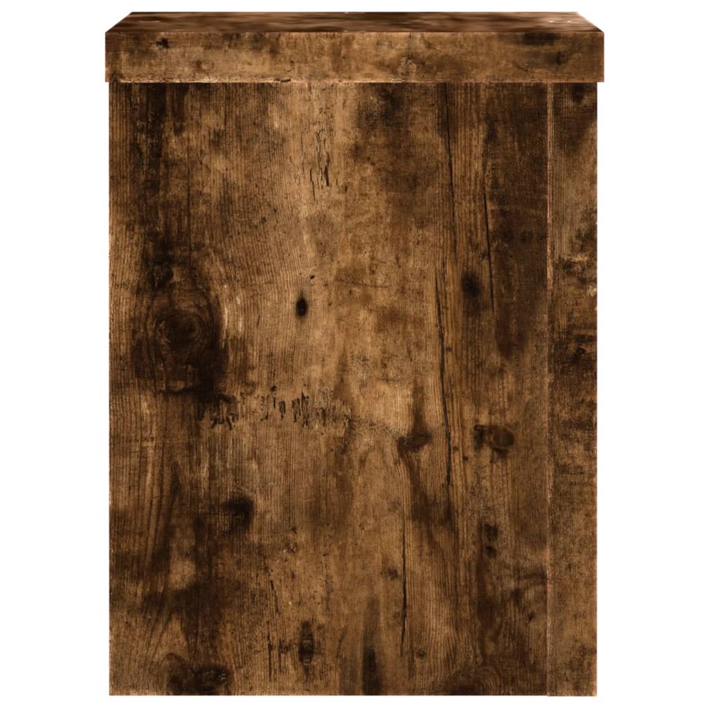 Plantenstandaards 2 st 15x15x20 cm bewerkt hout gerookt eiken is nu te koop bij PeponiXL, paradijselijk wonen!