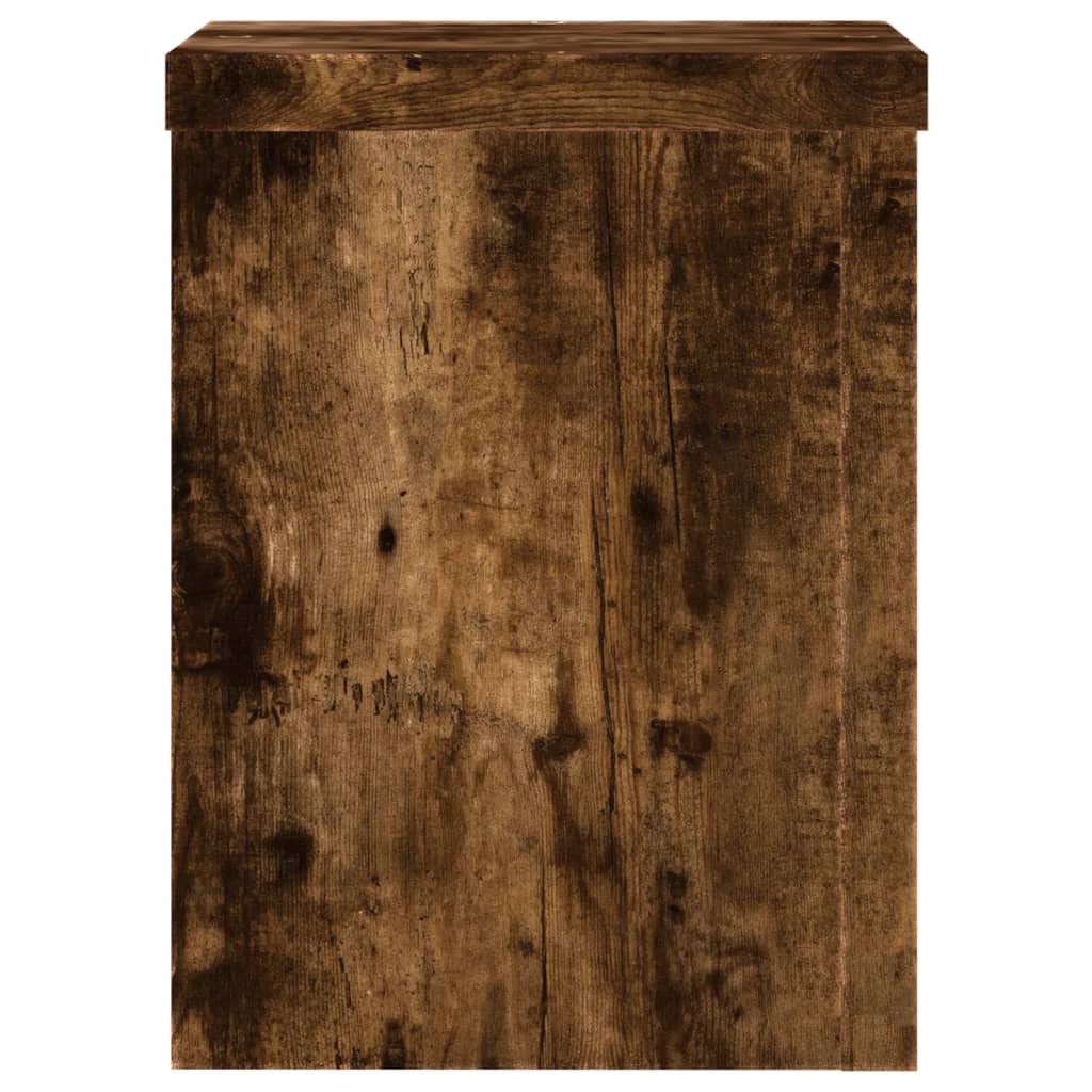 Plantenstandaards 2 st 15x15x20 cm bewerkt hout gerookt eiken is nu te koop bij PeponiXL, paradijselijk wonen!