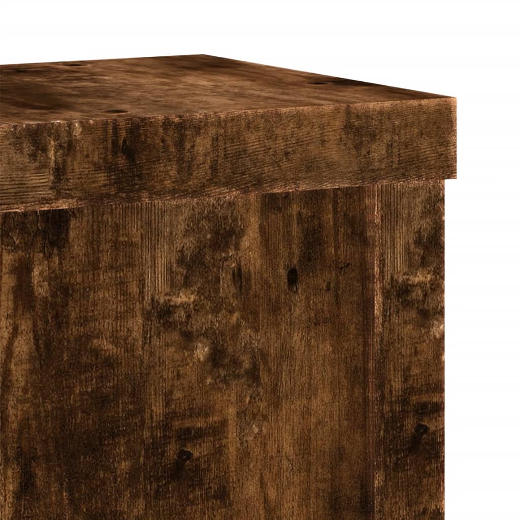Plantenstandaards 2 st 15x15x20 cm bewerkt hout gerookt eiken is nu te koop bij PeponiXL, paradijselijk wonen!