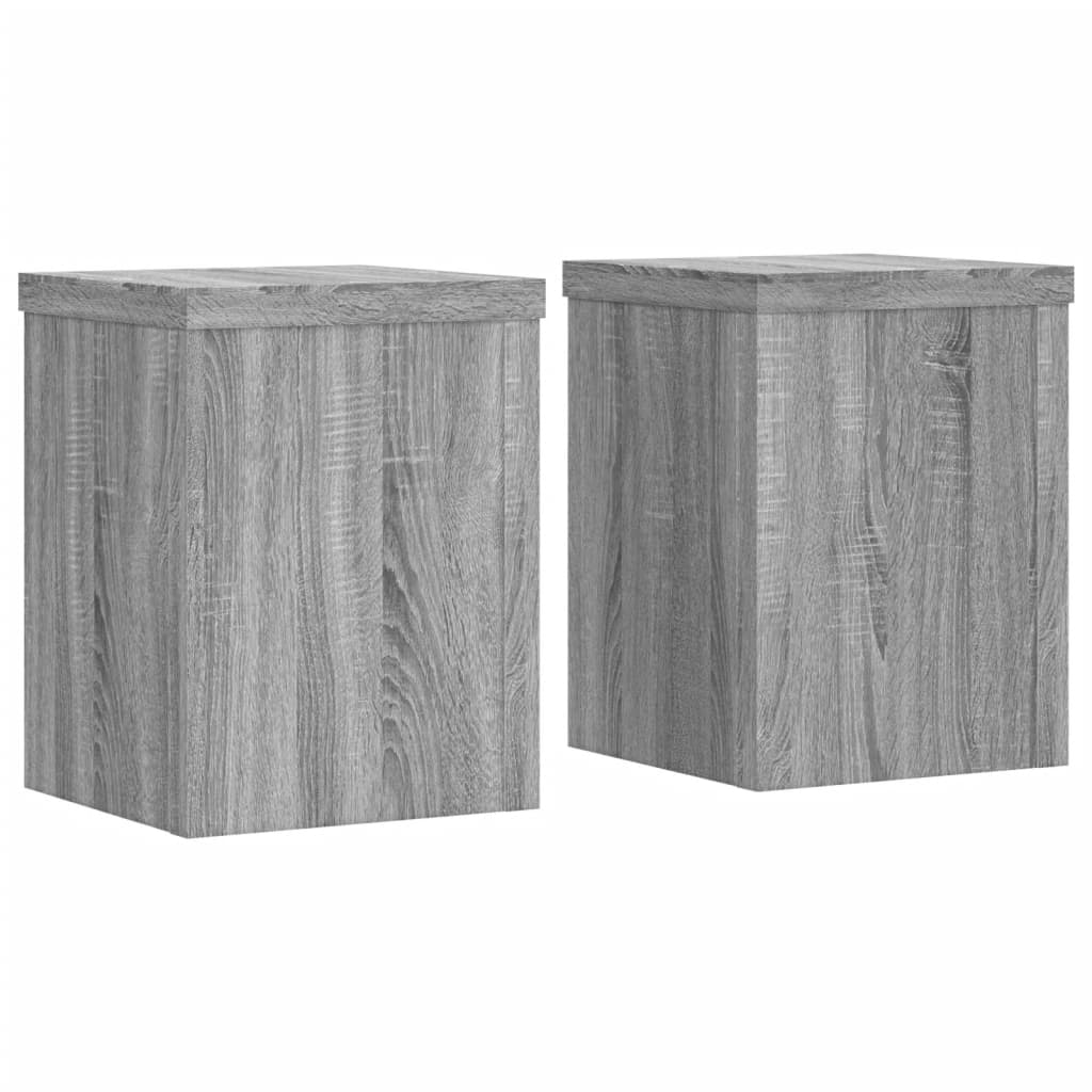 Plantenstandaards 2 st 15x15x20 cm bewerkt hout grijs sonoma is nu te koop bij PeponiXL, paradijselijk wonen!