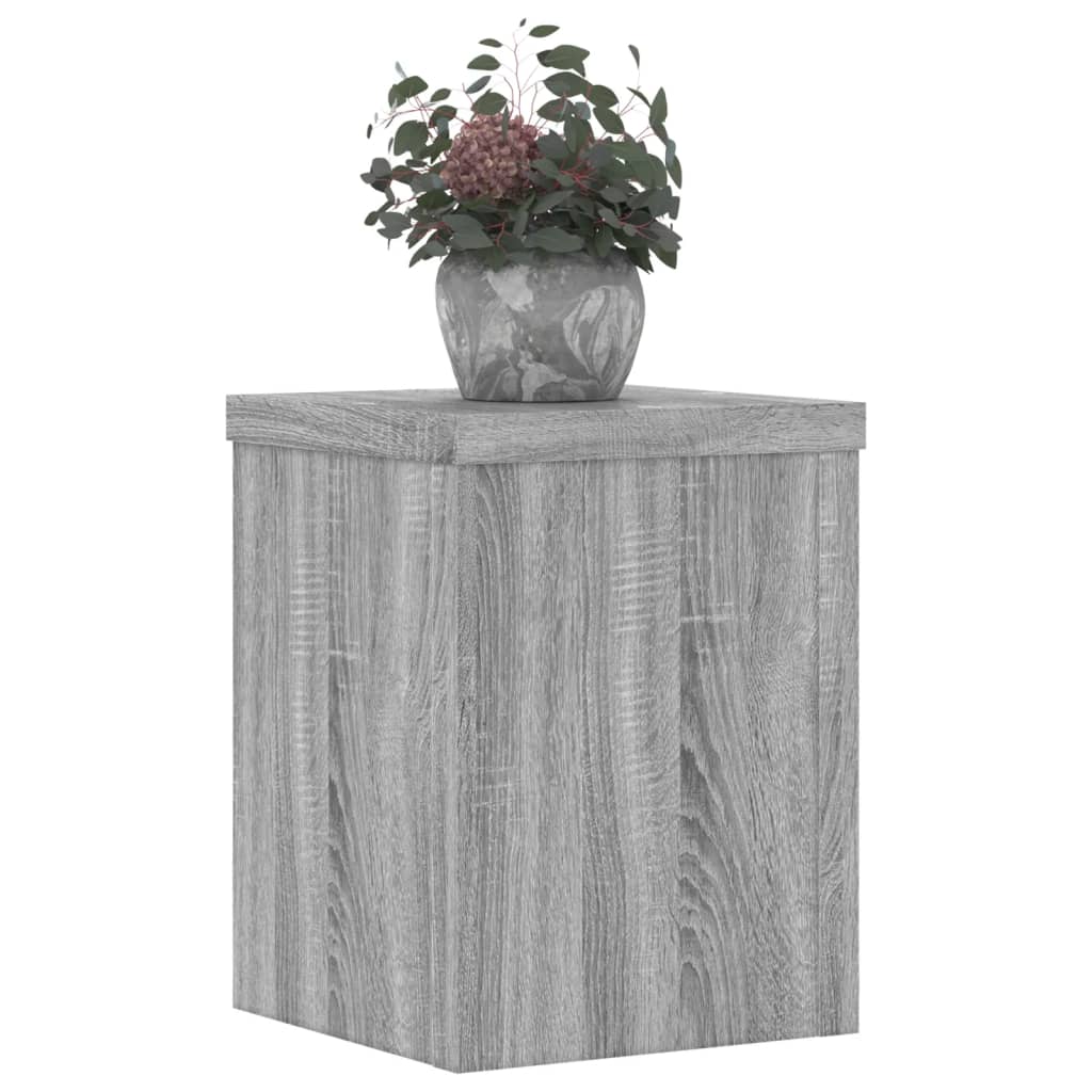 Plantenstandaards 2 st 15x15x20 cm bewerkt hout grijs sonoma is nu te koop bij PeponiXL, paradijselijk wonen!