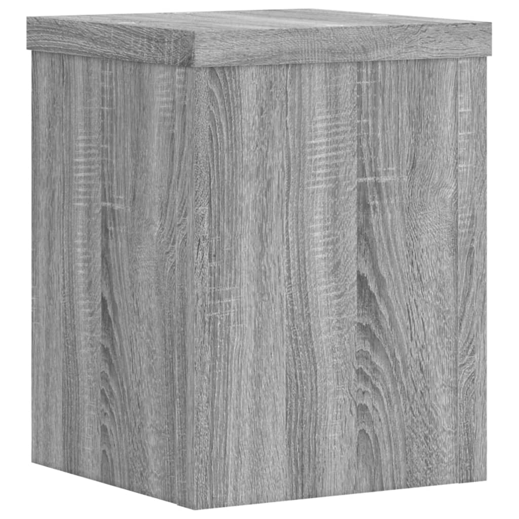 Plantenstandaards 2 st 15x15x20 cm bewerkt hout grijs sonoma is nu te koop bij PeponiXL, paradijselijk wonen!
