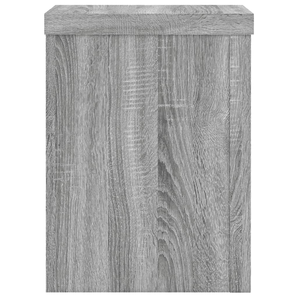 Plantenstandaards 2 st 15x15x20 cm bewerkt hout grijs sonoma is nu te koop bij PeponiXL, paradijselijk wonen!