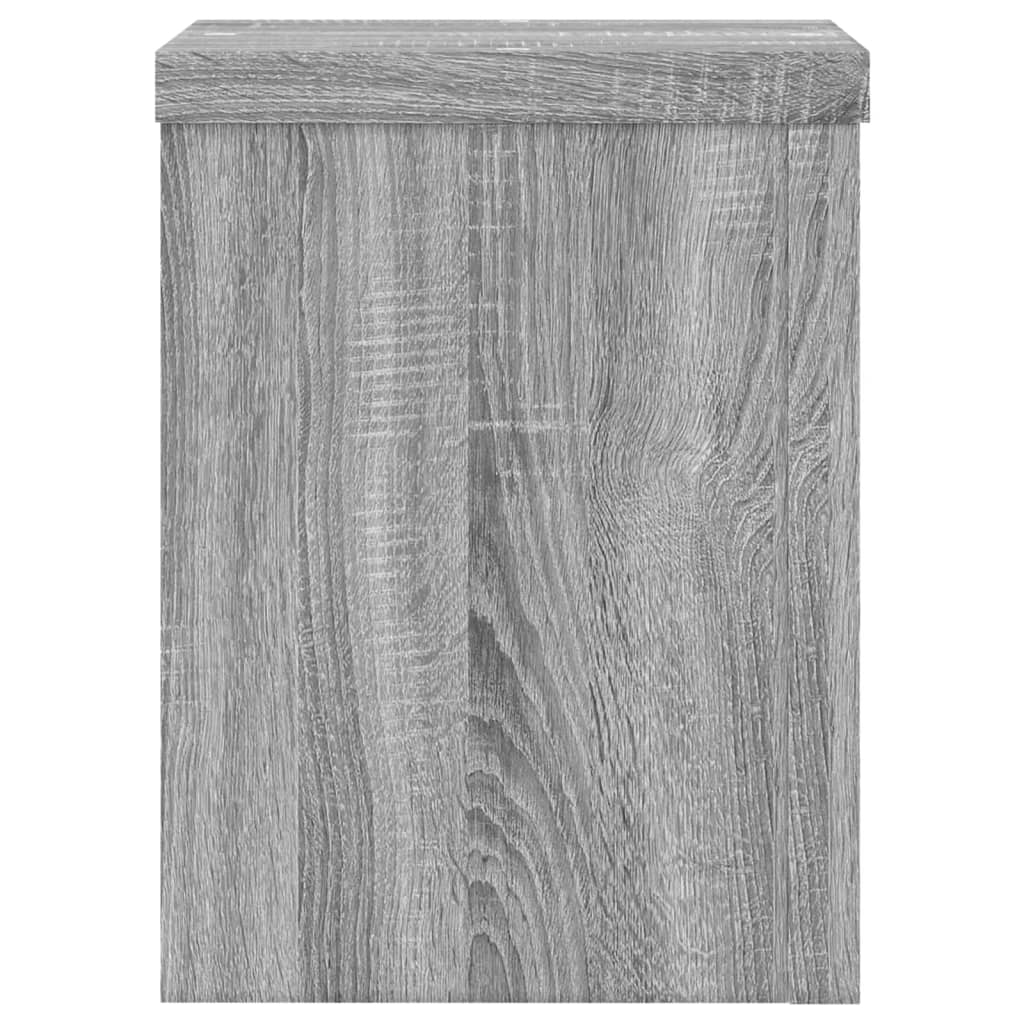 Plantenstandaards 2 st 15x15x20 cm bewerkt hout grijs sonoma is nu te koop bij PeponiXL, paradijselijk wonen!