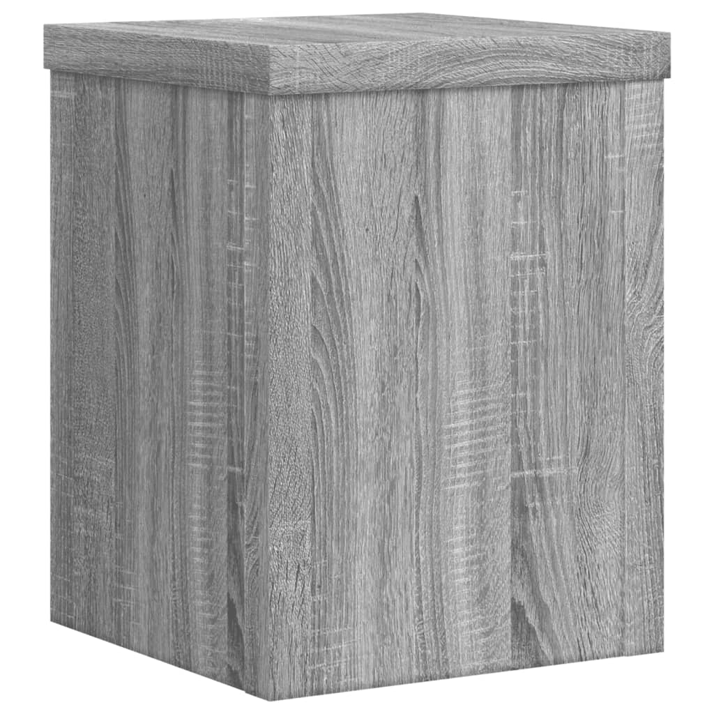 Plantenstandaards 2 st 15x15x20 cm bewerkt hout grijs sonoma is nu te koop bij PeponiXL, paradijselijk wonen!