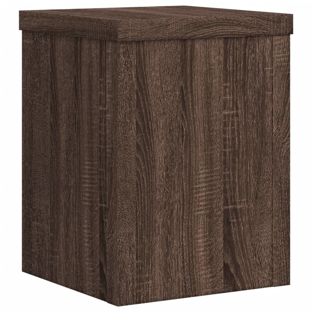 Plantenstandaards 2 st 15x15x20 cm bewerkt hout bruin eiken is nu te koop bij PeponiXL, paradijselijk wonen!