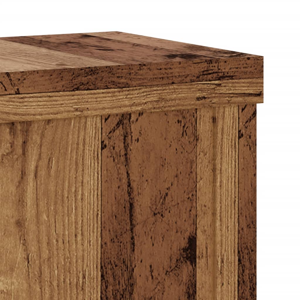 Plantenstandaards 2 st 15x15x20 cm bewerkt hout oud houtkleurig is nu te koop bij PeponiXL, paradijselijk wonen!