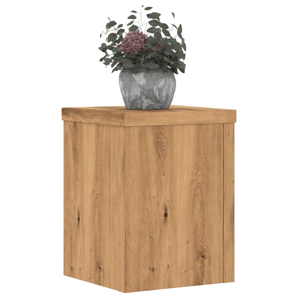 Plantenstandaards 2 st 15x15x20 cm hout artisanaal eiken is nu te koop bij PeponiXL, paradijselijk wonen!