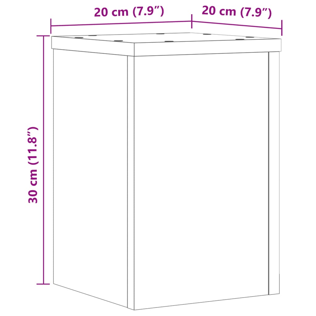 Plantenstandaards 2 st 20x20x30 cm bewerkt hout wit is nu te koop bij PeponiXL, paradijselijk wonen!