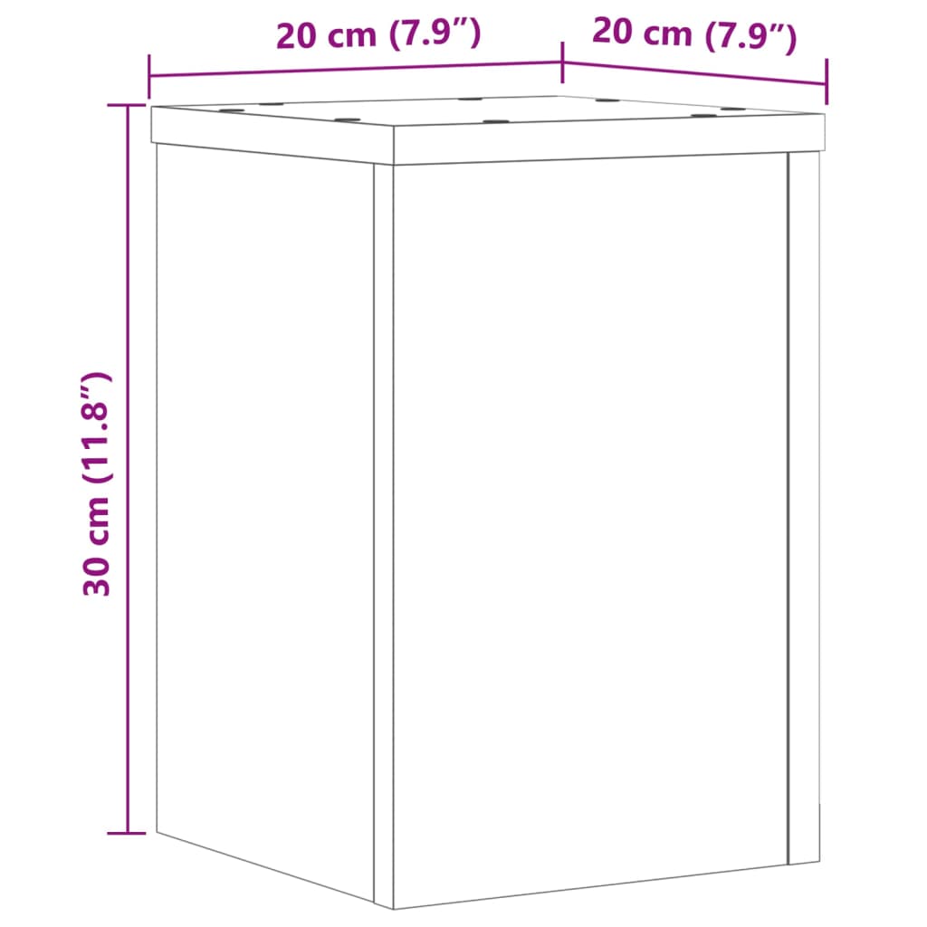 Plantenstandaards 2 st 20x20x30 cm bewerkt hout zwart is nu te koop bij PeponiXL, paradijselijk wonen!