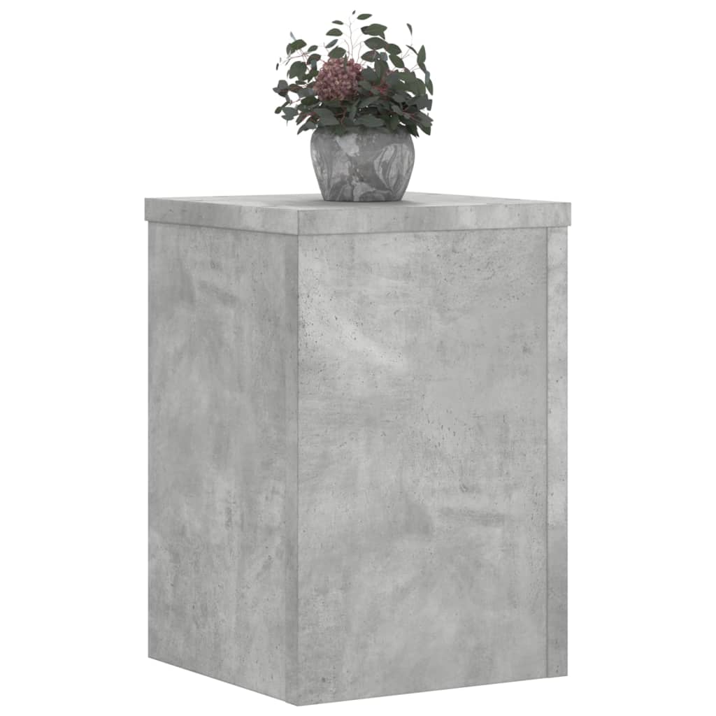 Plantenstandaards 2 st 20x20x30 cm bewerkt hout betongrijs is nu te koop bij PeponiXL, paradijselijk wonen!