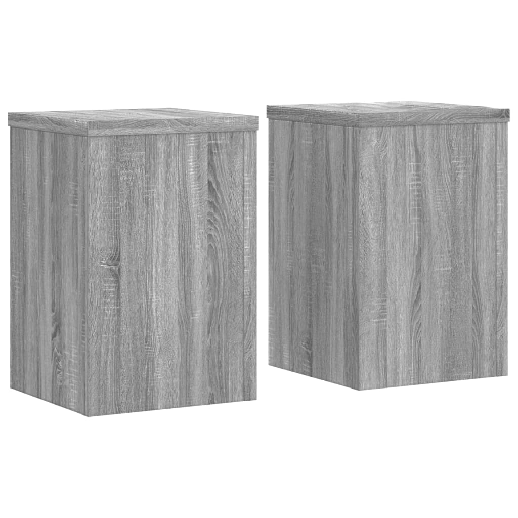 Plantenstandaards 2 st 20x20x30 cm bewerkt hout grijs sonoma is nu te koop bij PeponiXL, paradijselijk wonen!