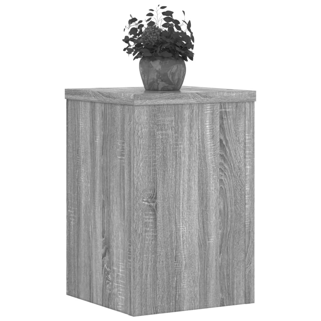 Plantenstandaards 2 st 20x20x30 cm bewerkt hout grijs sonoma is nu te koop bij PeponiXL, paradijselijk wonen!